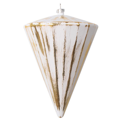 Vickerman MT202608 6" Gold Brushed Cone Ornament 4/Bag
