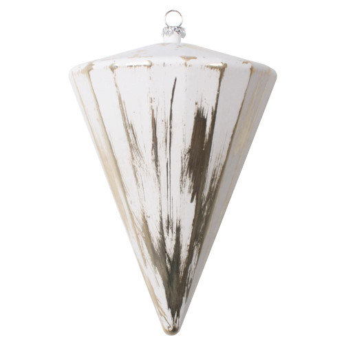 Vickerman MT202638 6" Champagne Brushed Cone Ornament 4/Bag
