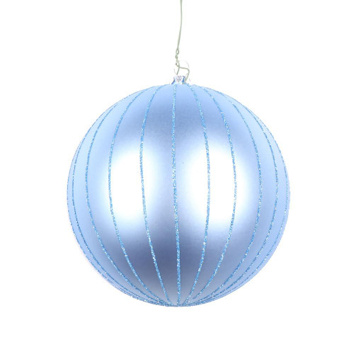 Vickerman MT211729D - 5 inch Periwinkle Glitter Ball Christmas Ornament - 4 Pack