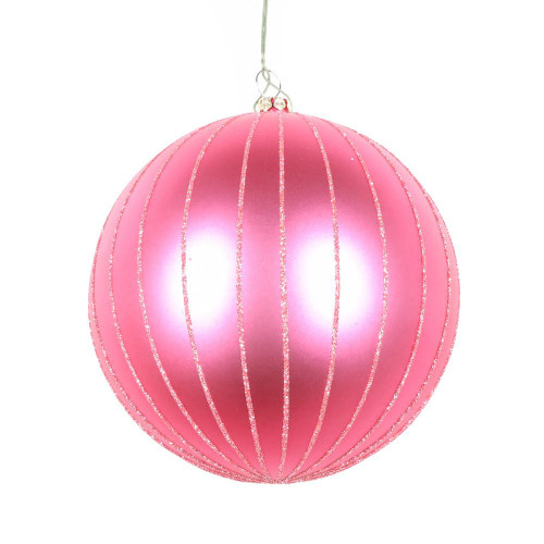  Vickerman MT211745D 5" Mauve Matte Glitter Ball Orn 4/bag 