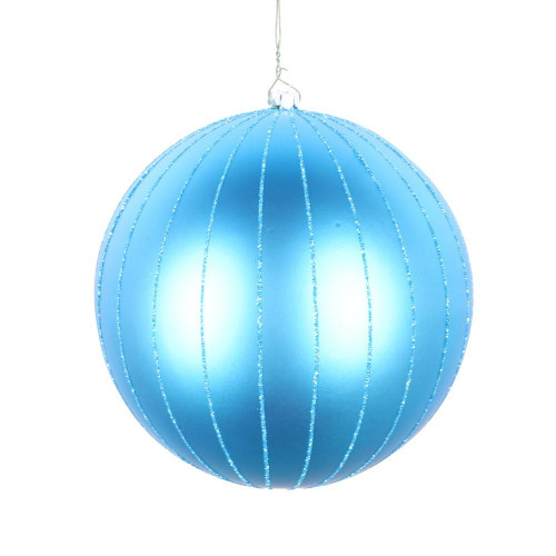 Vickerman MT211912D 6" Turquoise Matte Glitter Ball Orn 2/bg