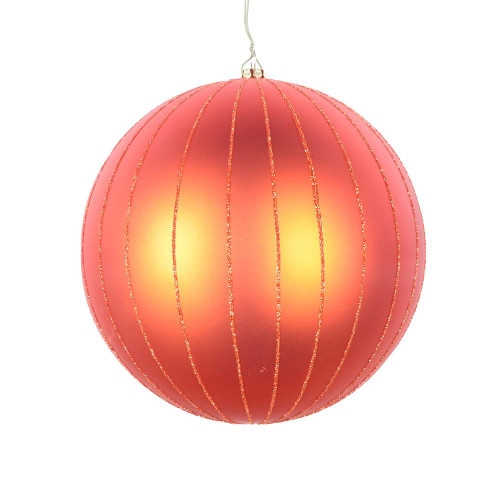 Vickerman MT211918D 6" Brn Orange Matte Glitter Ball 2/bag