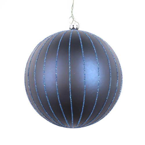Vickerman MT211931D 6" Midnite Blue Matte Glitter Ball 2/bag