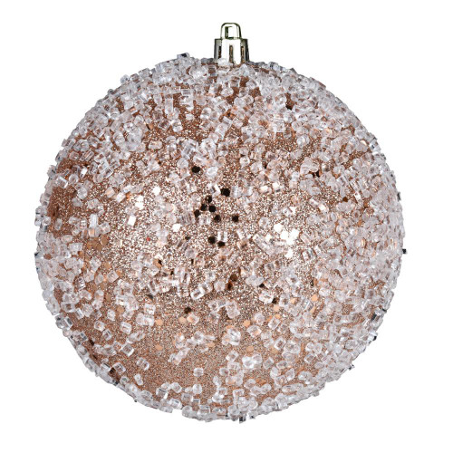  Vickerman N190480D 8" Cafe Latte Glitter Hail Ball 