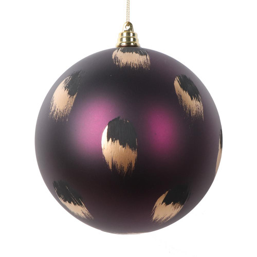  Vickerman MT220926 4.75" Plum Brush Strokes Ball 4/Bag 