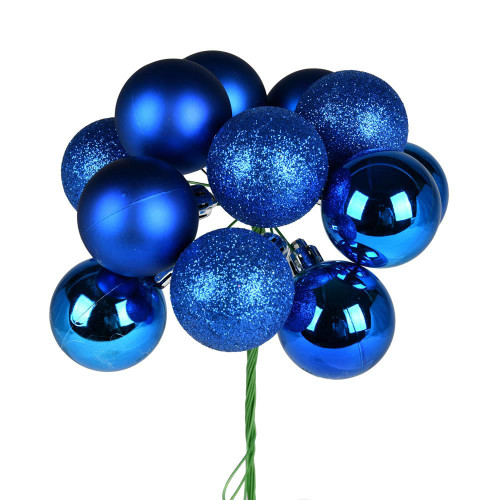Vickerman N192502 - 12 inch Blue 4-Finish Ball Christmas Ornament - 4 Pack