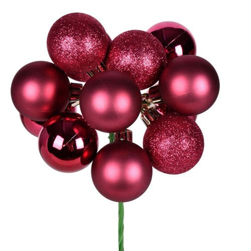 Vickerman N192521 - 12 inch Berry Red 4-Finish Ball Christmas Ornament - 4 Pack