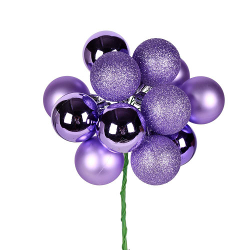 Vickerman N192586 12" Lavender Ball Ornament Pick 4/Bg