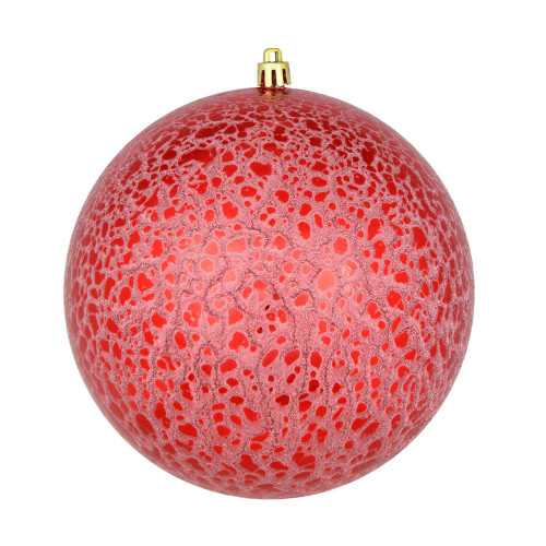 Vickerman N195803D 8" Red Crackle Ball Ornament