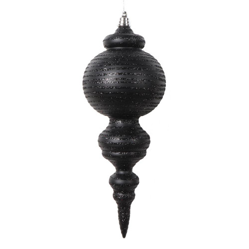 Vickerman MT224517 - 10 inch Black Matte Finial Christmas Ornament - 2 Pack