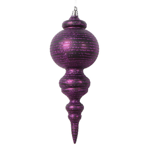  Vickerman MT224526 10" Matte Plum Finial Ornament 2/bag 