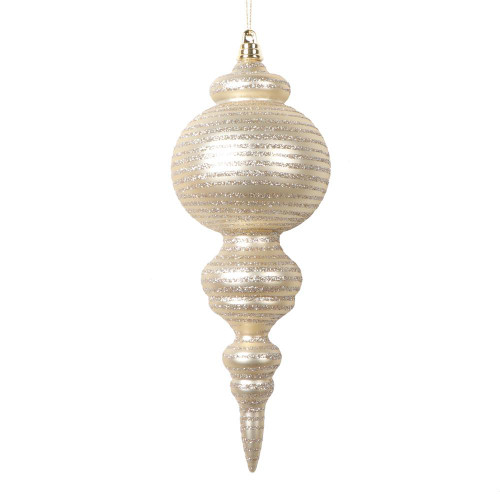 Vickerman MT224538 - 10 inch Champagne Matte Finial Christmas Ornament - 2 Pack