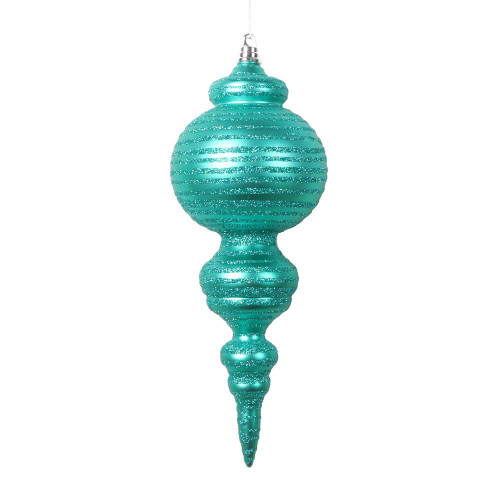 Vickerman MT224542 10" Matte Teal Finial Ornament 2/bag