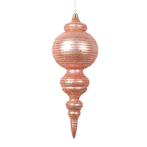 Vickerman MT224558 10" Matte Rose Gold Finial Ornament 2/b