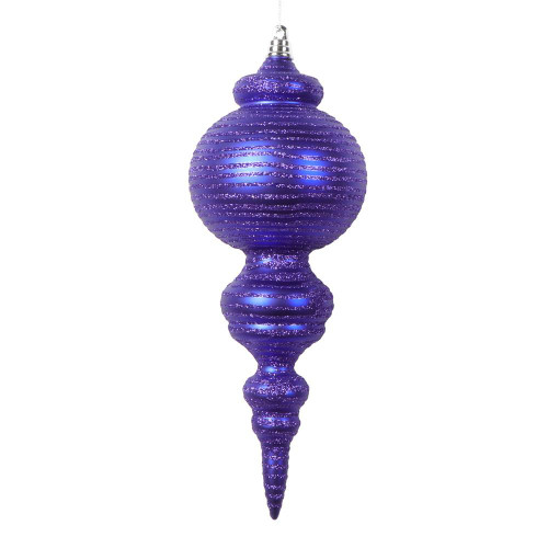 Vickerman MT224566 10" Matte Purple Finial Ornament 2/bag