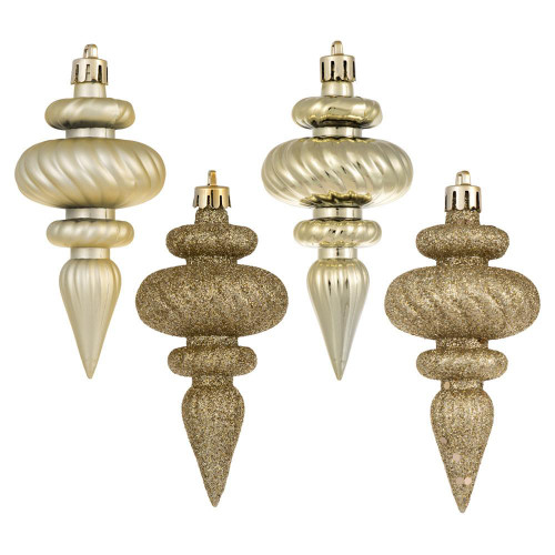 Vickerman N500038 4" Champagne Finial 4 Finish Asst 8/Bx