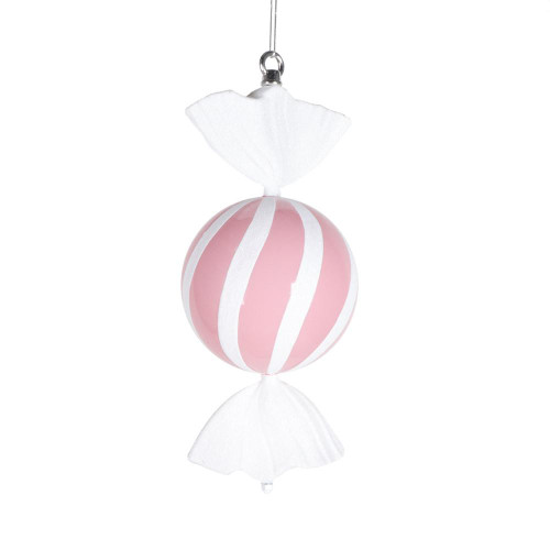 Vickerman MT227779 - 13 inch Pastel Pink Candy Christmas Ornament