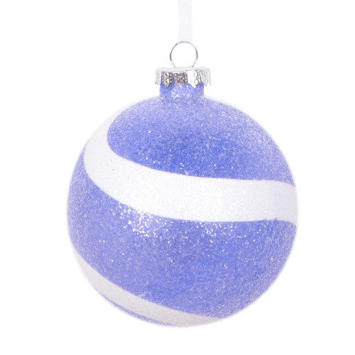 Vickerman MT228566 - 4 inch Purple Glitter Ball Christmas Ornament - 4 Pack