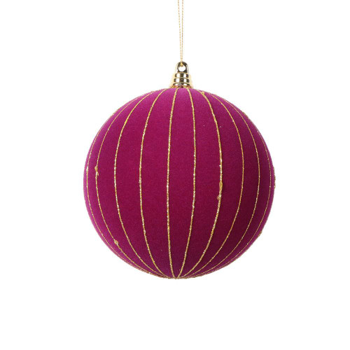 Vickerman MT229265 4.7" Dark Purple Round Ornament 3/Bag