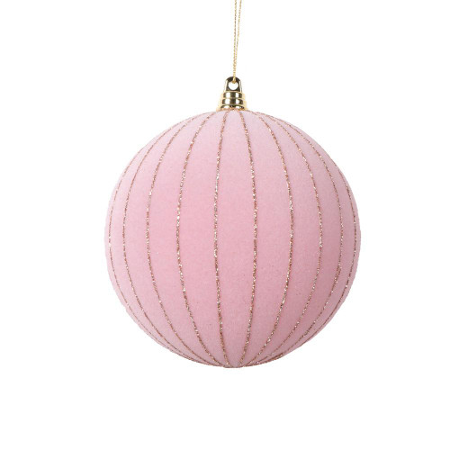 Vickerman MT229279 4.7" Light Pink Round Ornament 3/Bag