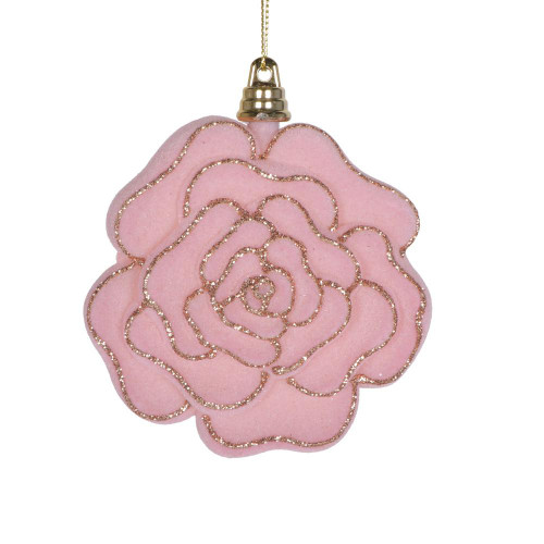  Vickerman MT229379 4" Light Pink Flower Ornament 4/Bag 