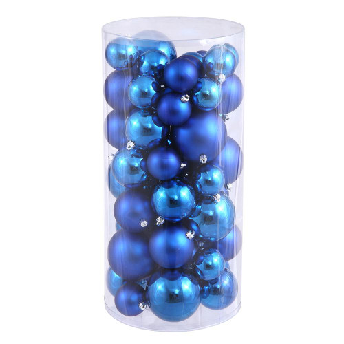 Vickerman N112402A 2.4"-3"-4" Blue Balls Shiny/Matte 50/Box