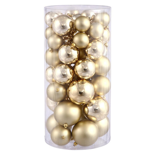 Vickerman N112408A 2.4"-3"-4" Gold Balls Shiny/Matte 50/Box