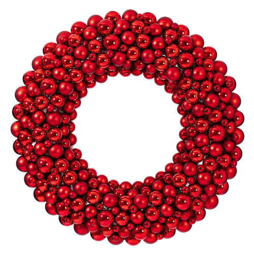 Vickerman N114603 - 36" Red Colored Ball Wreath