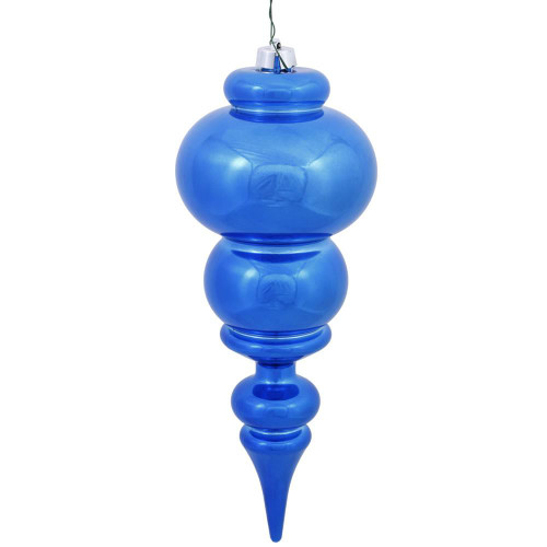 Vickerman N150602DSV 14" Blue Shiny Finial UV Drilled