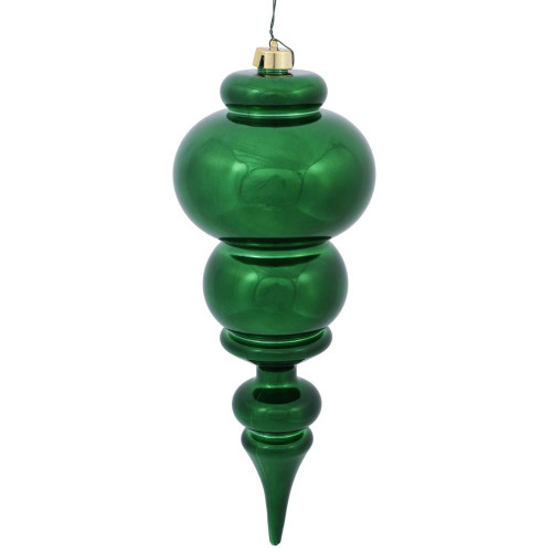  Vickerman N150624DSV 14" Emerald Shiny Finial UV Drilled 