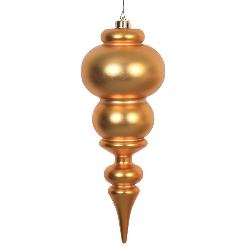 Vickerman N150630DMV - 14 inch Antique Gold Matte Finial Outdoor Christmas Ornament