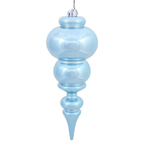  Vickerman N150632DSV 14" Baby Blue Shiny Finial UV Drilled 