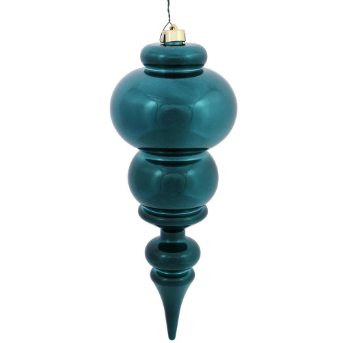Vickerman N150642DSV 14" Teal Shiny Finial UV Drilled