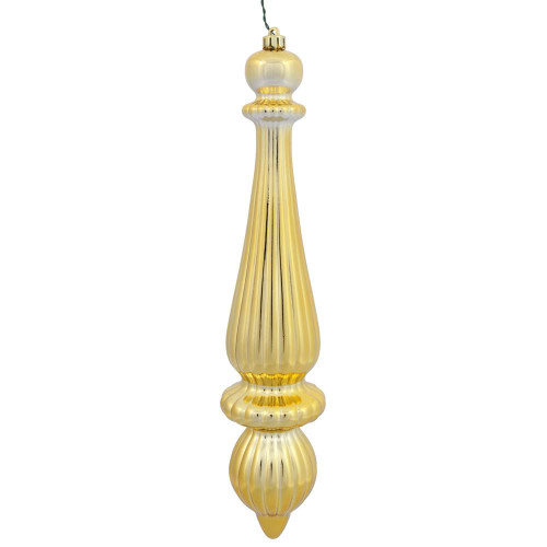 Vickerman N150808DSV 14" Gold Shiny Finial Drop UV Dril 2/Bg
