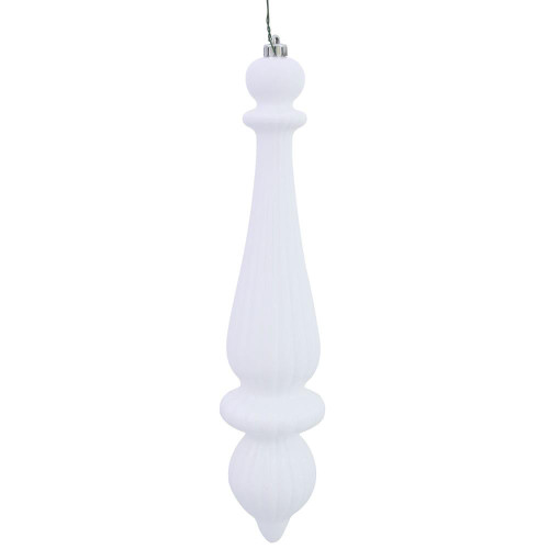  Vickerman N150811DSV 14" White Shiny Finial Drop UV Drill 2Bg 