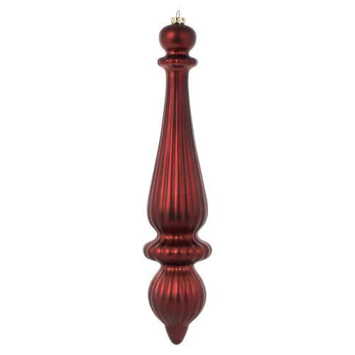 Vickerman N150865DMV - 14 inch Burgundy Matte Finial Outdoor Christmas Ornament - 2 Pack
