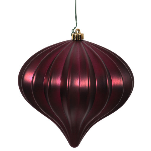 Vickerman N151219DMV - 5.7 inch Wine Matte Onion Outdoor Christmas Ornament - 3 Pack