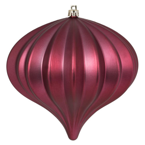 Vickerman N151221DMV - 5.7 inch Berry Red Matte Onion Outdoor Christmas Ornament - 3 Pack