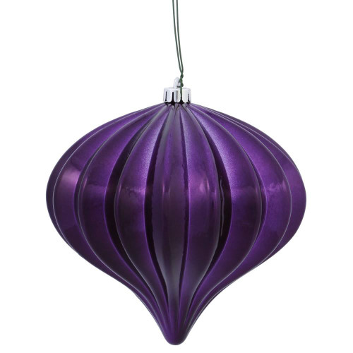 Vickerman N151226DSV 5.7" Plum Shiny Onion UV Drilled 3/Bag
