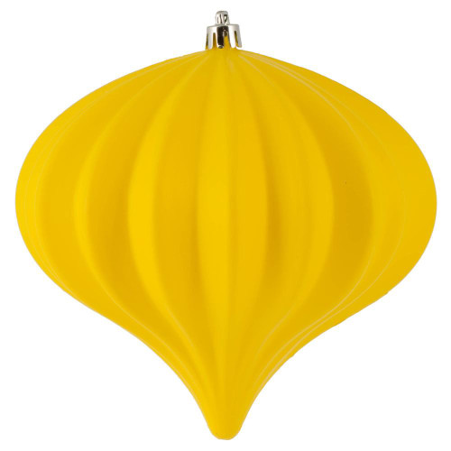 Vickerman N151278DMV - 5.7 inch Yellow Matte Onion Outdoor Christmas Ornament - 3 Pack