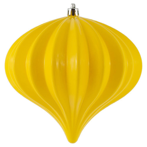 Vickerman N151278DSV - 5.7 inch Yellow Shiny Onion Outdoor Christmas Ornament - 3 Pack