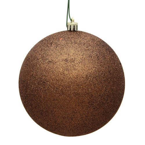  Vickerman N590876DG 3" Mocha Glitter Ball Drilled 12/Bag 