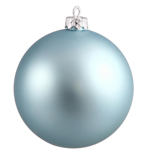Vickerman N591032DMV 4" Baby Blue Matte Ball UV Drilled 6/Bag