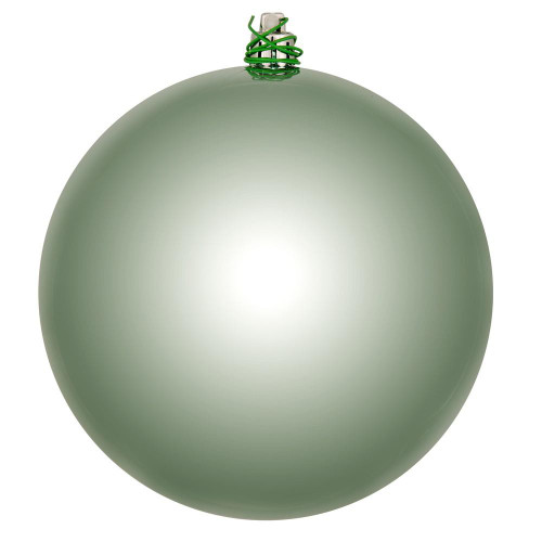  Vickerman N591040DSV 4" Frosty Mint Shiny Ball UV Drill 6/Bag 