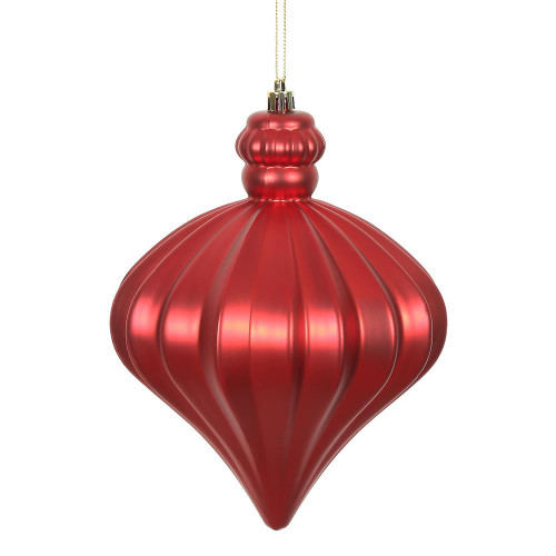 Vickerman N175803D - 6 inch Red Matte Onion Christmas Ornament - 4 Pack