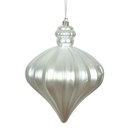 Vickerman N175807D 6" Silver Matte Onion Drop 4/Bg