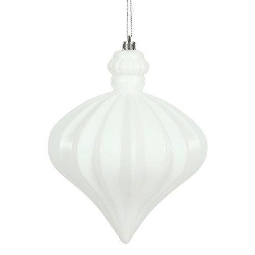 Vickerman N175811D 6" White Matte Onion Drop 4/Bg