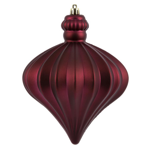 Vickerman N175821D - 6 inch Berry Red Matte Onion Christmas Ornament - 4 Pack