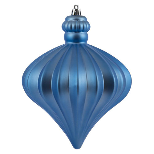 Vickerman N175829D - 6 inch Periwinkle Matte Onion Christmas Ornament - 4 Pack