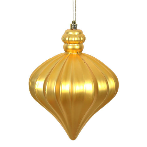  Vickerman N175837D 6" Honey Gold Matte Onion Drop 4/Bg 
